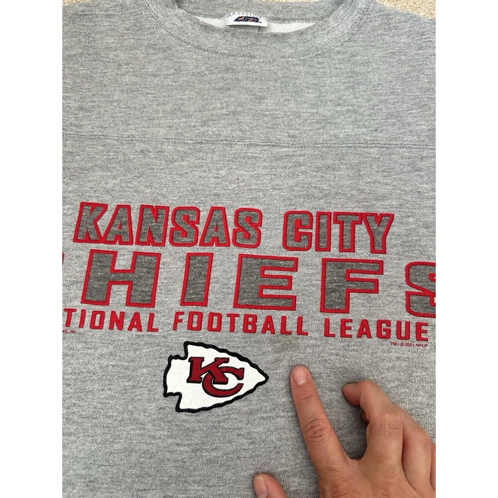 Vintage 2001 Kansas City Chiefs Sweatshirt Men’s XL XXL Gray NFL CSA Crewneck - Picture 4 of 7